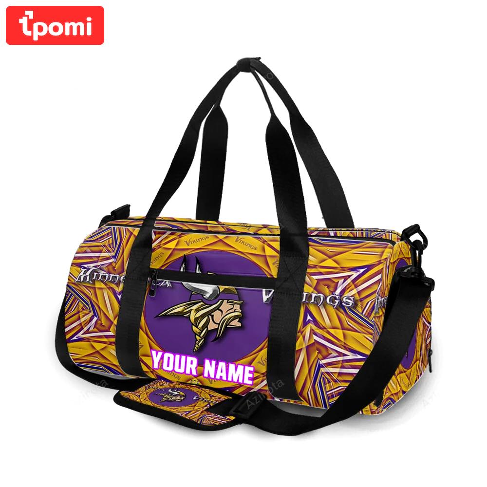 Minnesota vikings emblem shape v2 personalized name travel bag gym bag 1862 Travel Bag