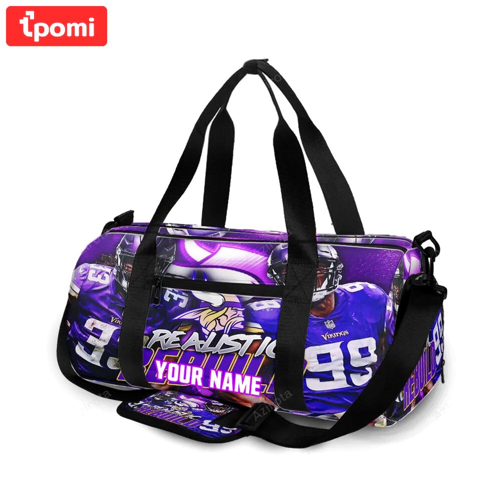 Minnesota vikings team rebuild personalized name travel bag gym bag 269 Travel Bag