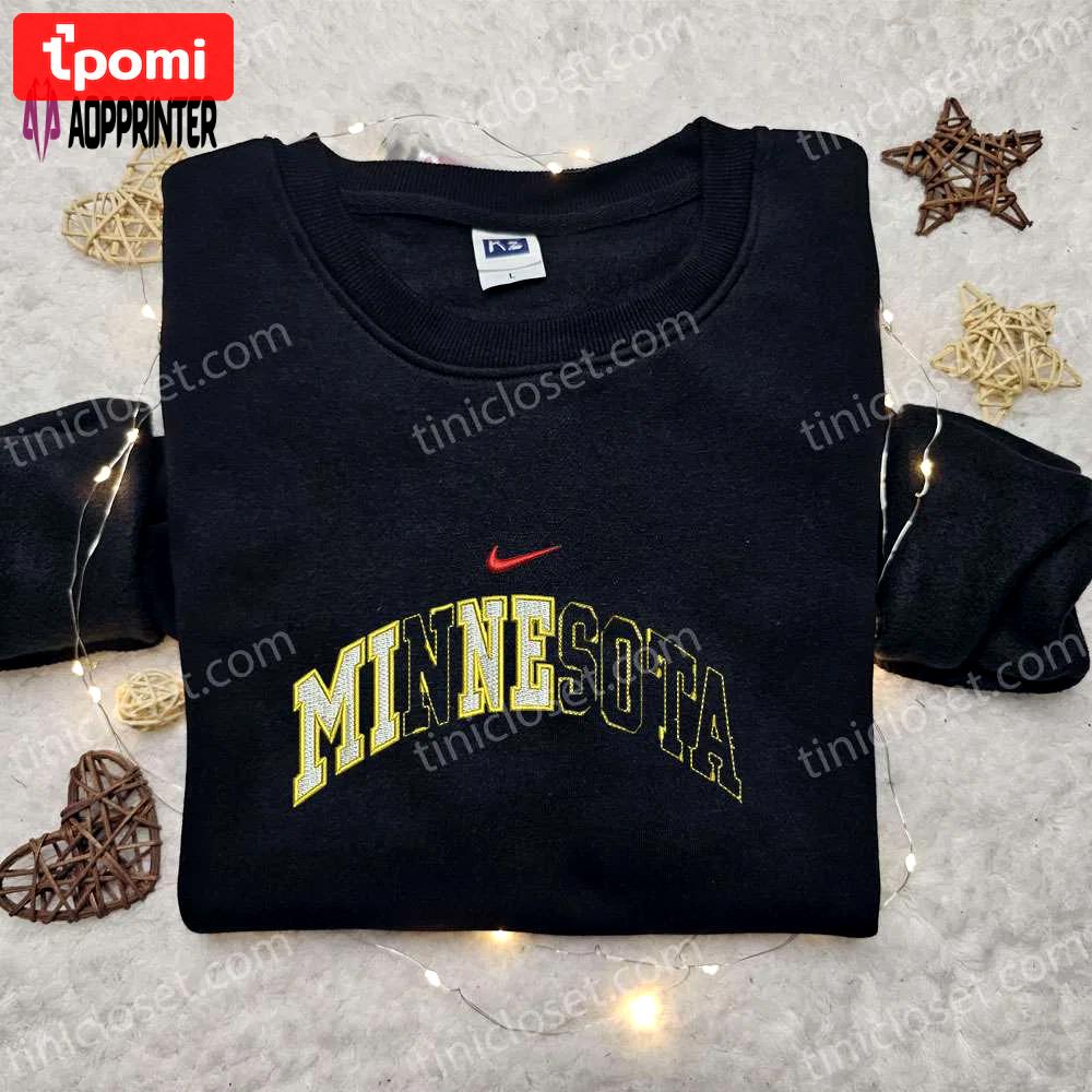 Minnesota x nike swoosh hoodie & shirt: best gift ideas with nike-inspired embroidery Embroidered Shirt