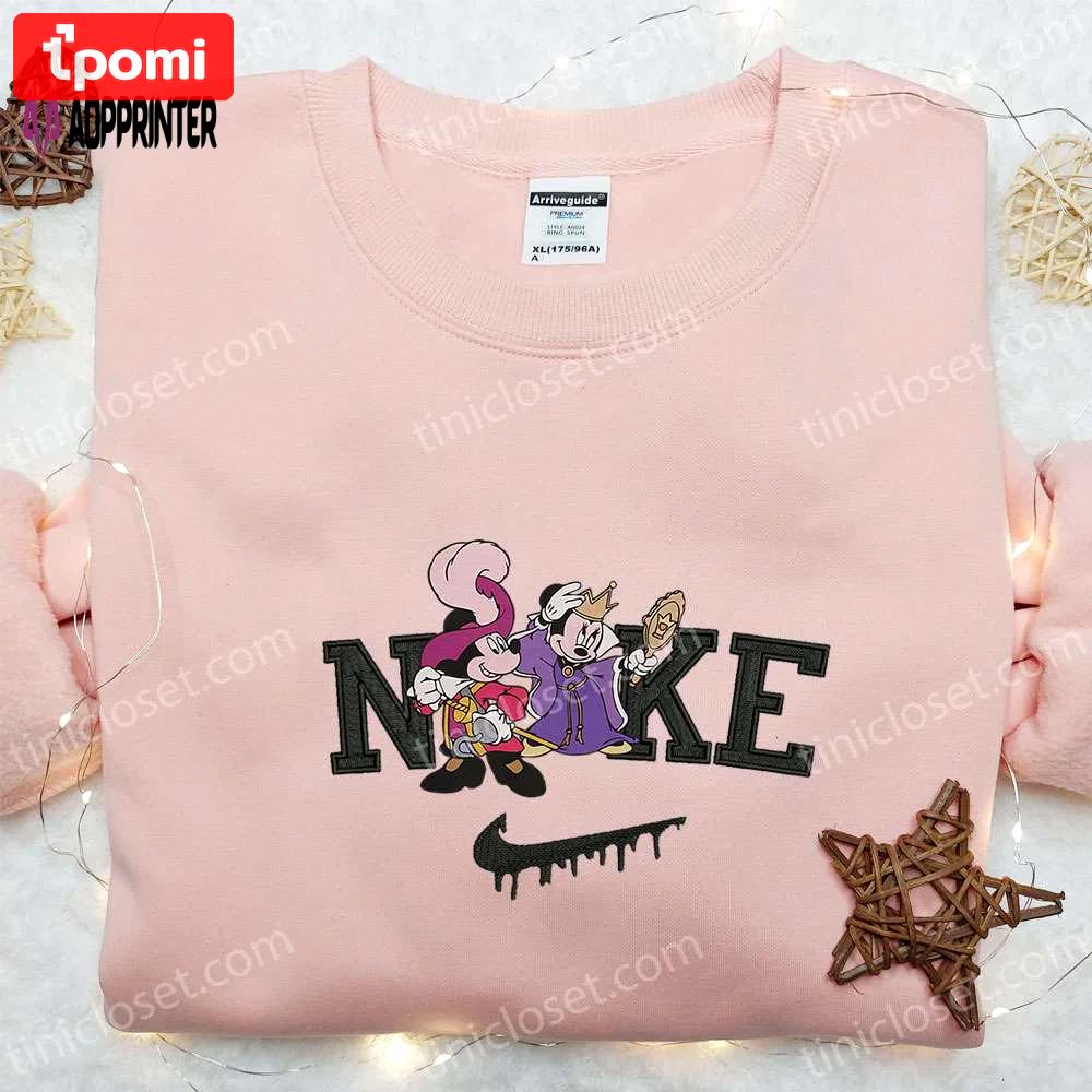 Minnie & mickey masquerade halloween x nike sweatshirt: disney characters embroidered shirt; best halloween gift ideas Embroidered Shirt