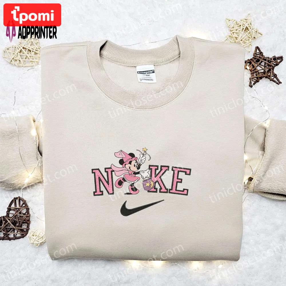 Minnie mouse star halloween x nike embroidered sweatshirt: best disney characters shirt for halloween Embroidered Shirt