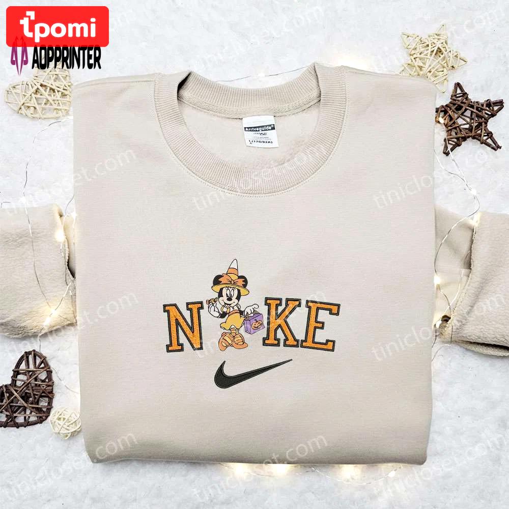 Minnie mouse trick or treat x nike embroidered sweatshirt: best halloween gift ideas Embroidered Shirt