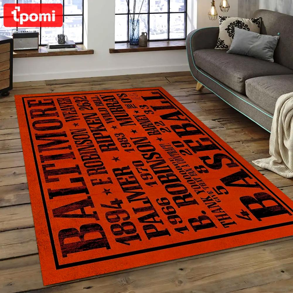 Mlb baltimore orioles baseball team logo rectangle area bo46 Rectangle Rug