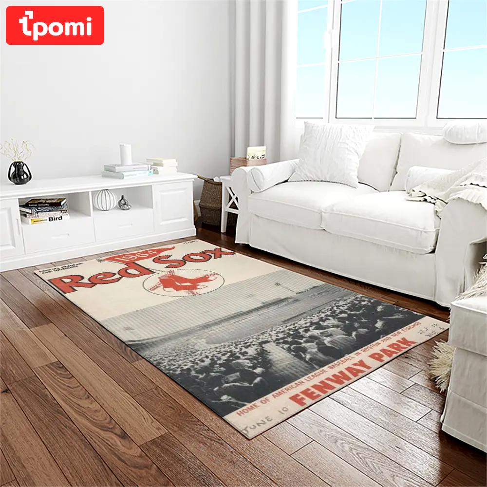 Mlb boston red sox baseball team logo rectangle area rug brs60 Rectangle Rug