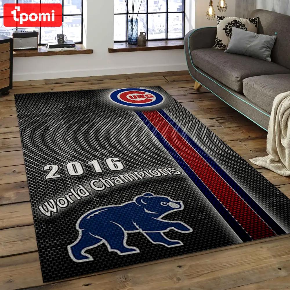 Mlb chicago cubs baseball team logo rectangle area cc05 Rectangle Rug