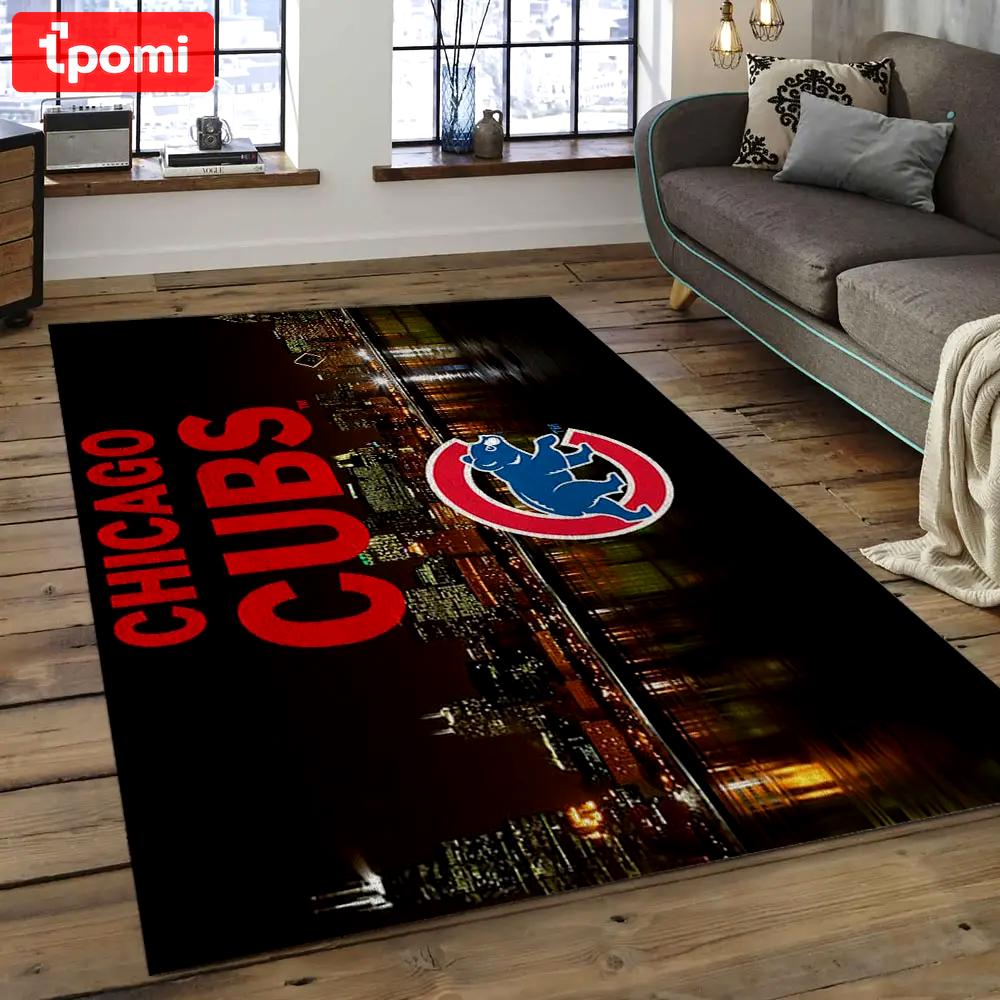 Mlb chicago cubs baseball team logo rectangle area cc15 Rectangle Rug