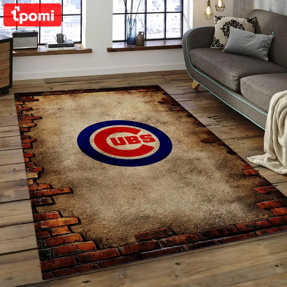 Mlb chicago cubs baseball team logo rectangle area cc30 Rectangle Rug