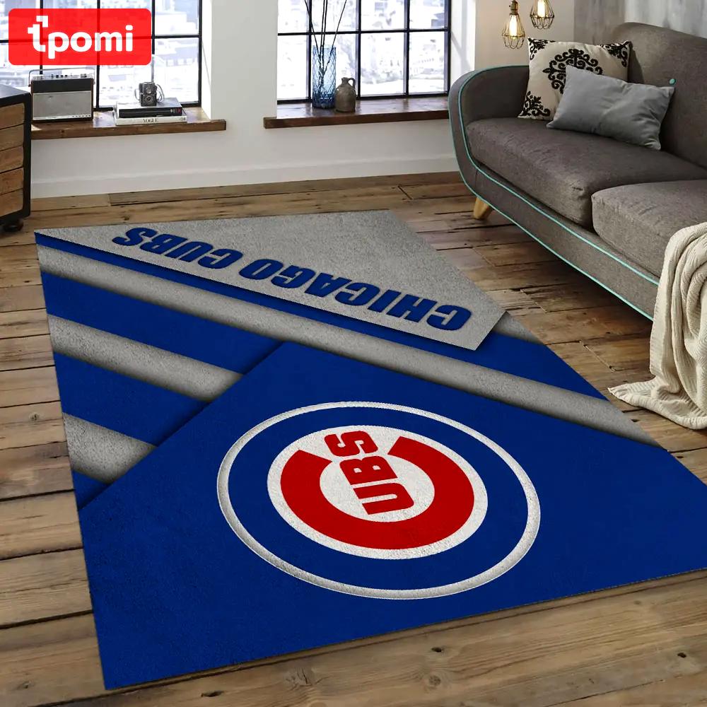 Mlb chicago cubs baseball team logo rectangle area cc37 Rectangle Rug