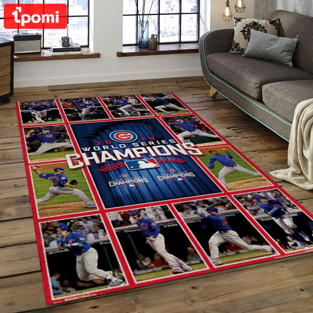 Mlb chicago cubs baseball team logo rectangle area cc40 Rectangle Rug