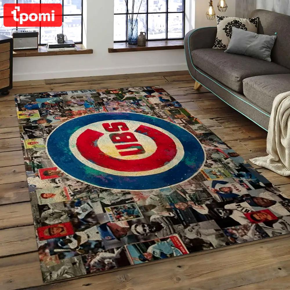Mlb chicago cubs baseball team logo rectangle area cc41 Rectangle Rug