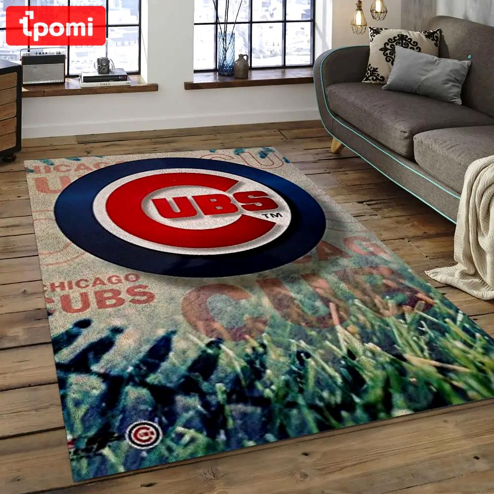 Mlb chicago cubs baseball team logo rectangle area cc42 Rectangle Rug