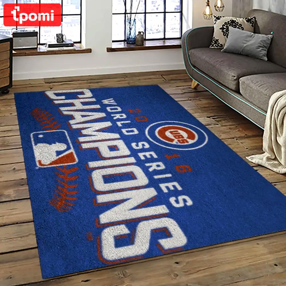 Mlb chicago cubs baseball team logo sport carpet rectangle area rug for living room cac04 Rectangle Rug
