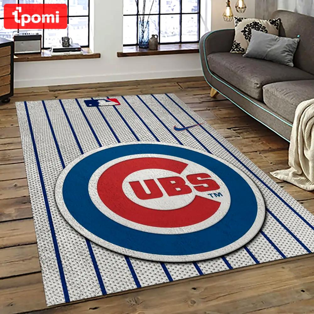 Mlb chicago cubs baseball team logo sport carpet rectangle area rug for living room cac20 Rectangle Rug