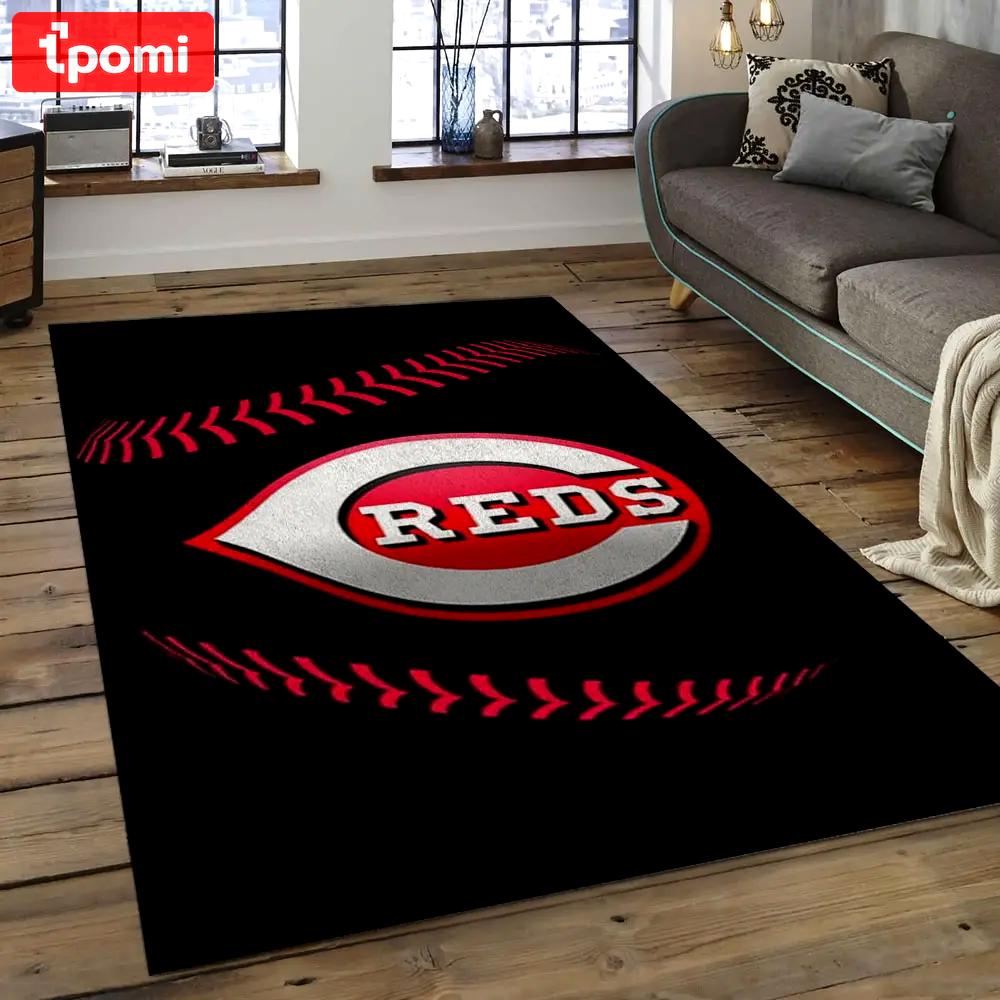 Mlb cincinnati reds baseball team logo rectangle area cr02 Rectangle Rug