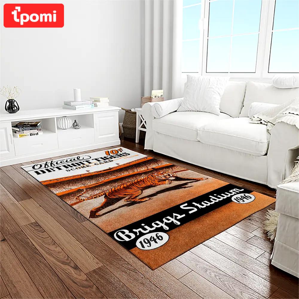 Mlb detroit tigers baseball team logo rectangle area rug dt56 Rectangle Rug