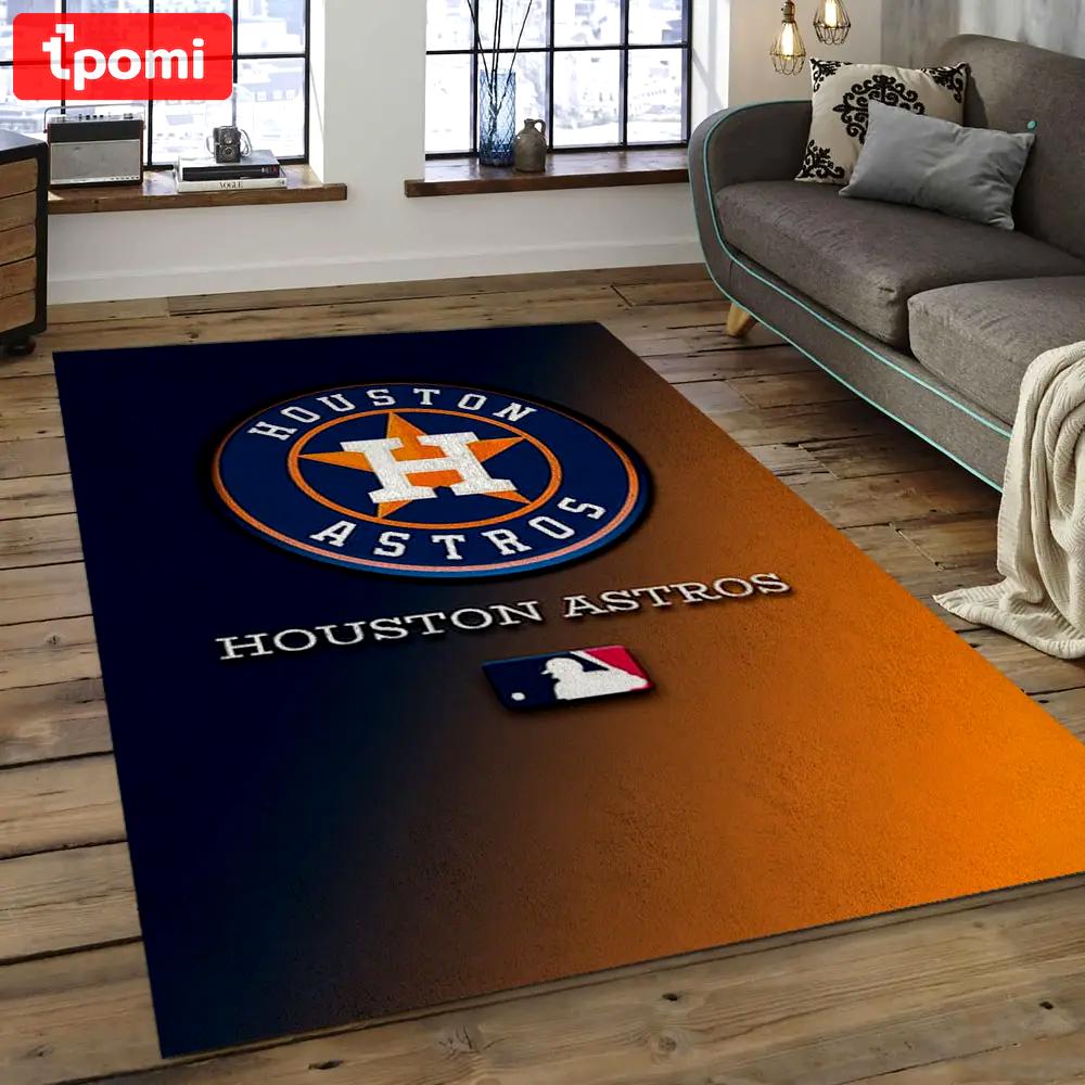 Mlb houston astros baseball team logo rectangle area ha17 Rectangle Rug