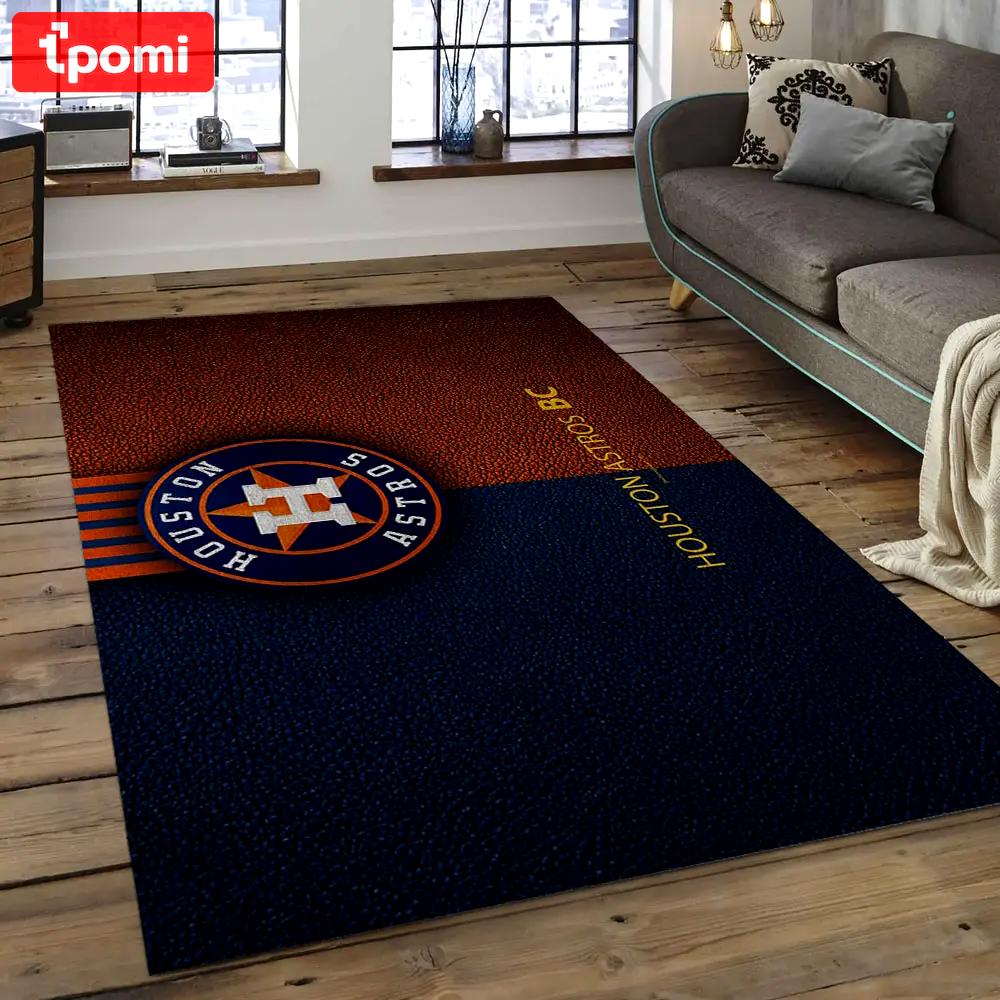 Mlb houston astros baseball team logo rectangle area ha20 Rectangle Rug