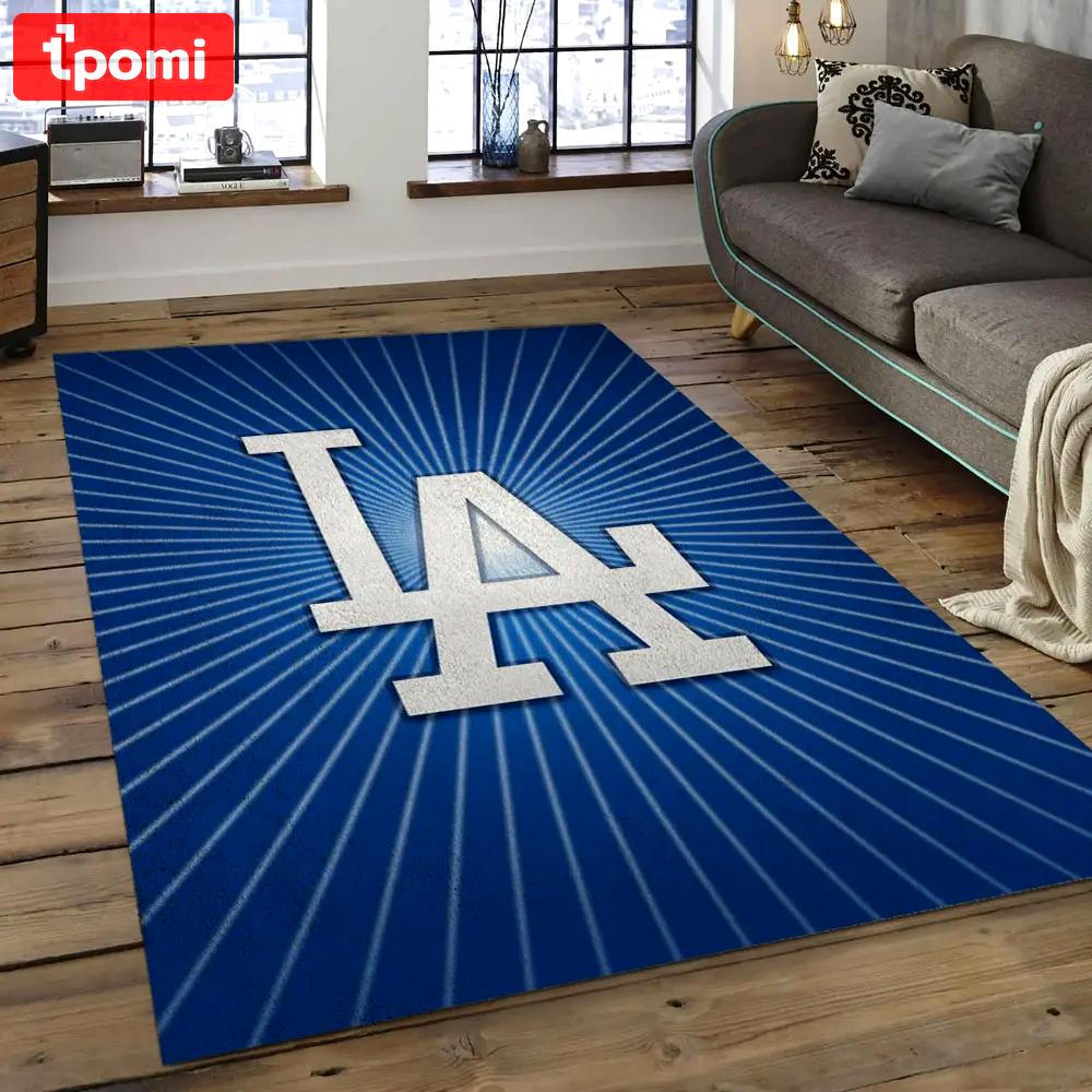 Mlb los angeles dodgers baseball team logo rectangle area lad36 Rectangle Rug