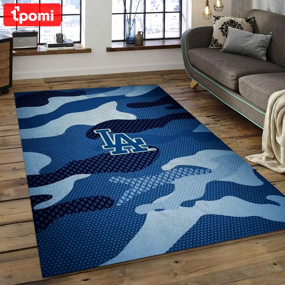 Mlb los angeles dodgers baseball team logo rectangle area lad48 Rectangle Rug