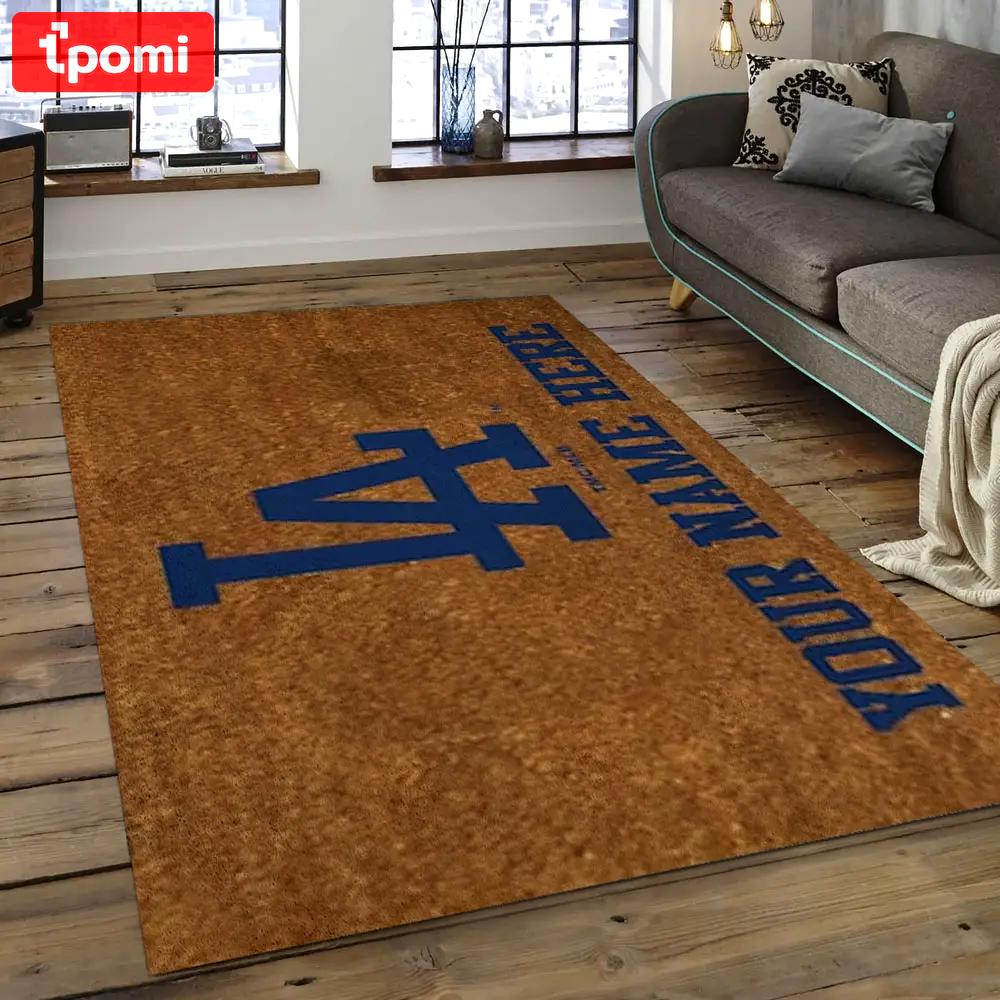 Mlb los angeles dodgers baseball team logo rectangle area lad52 Rectangle Rug