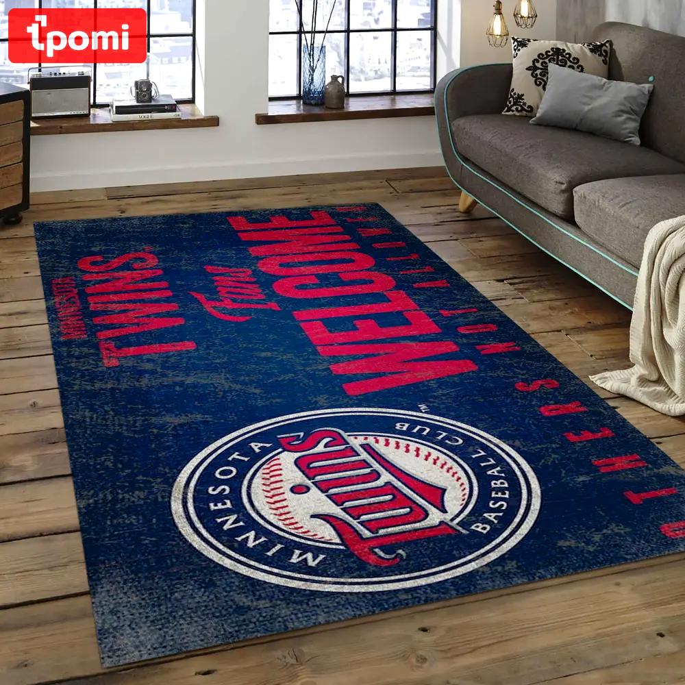 Mlb minnesota twins baseball team logo rectangle area mts42 Rectangle Rug