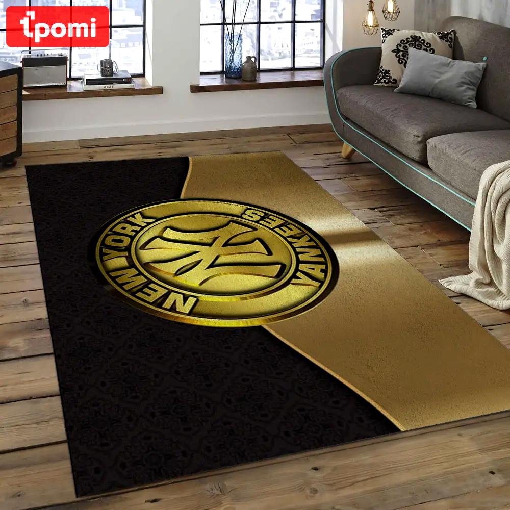 Mlb new york yankees baseball team logo rectangle area nyy17 Rectangle Rug