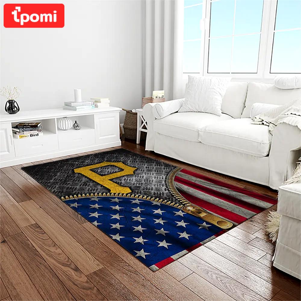 Mlb pittsburgh pirates baseball team logo rectangle area rug pp30 Rectangle Rug