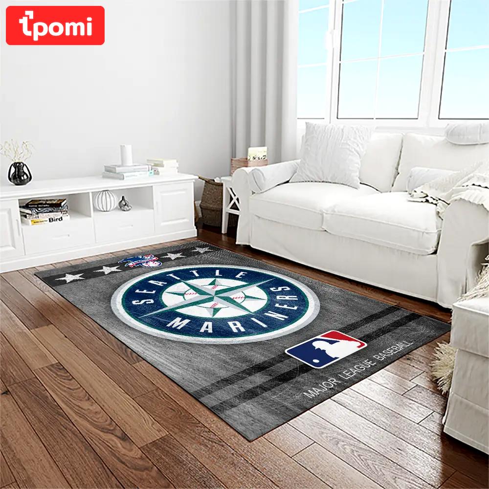 Mlb seattle mariners baseball team logo rectangle area rug sm02 Rectangle Rug