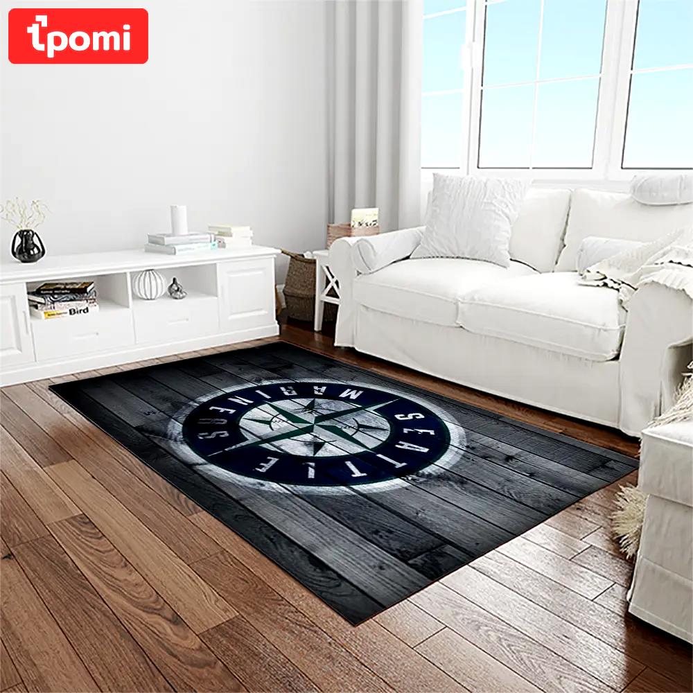 Mlb seattle mariners baseball team logo rectangle area rug sm15 Rectangle Rug