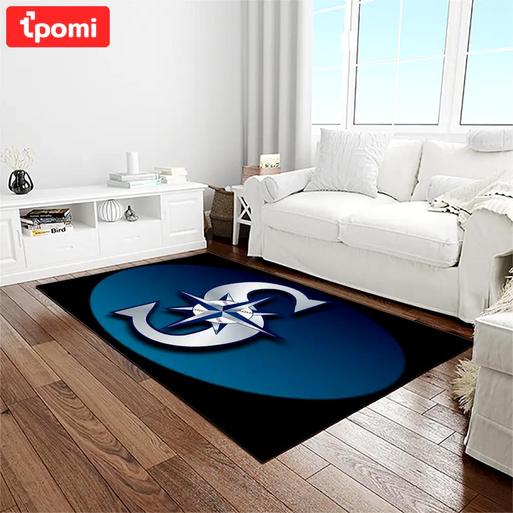 Mlb seattle mariners baseball team logo rectangle area rug sm57 Rectangle Rug