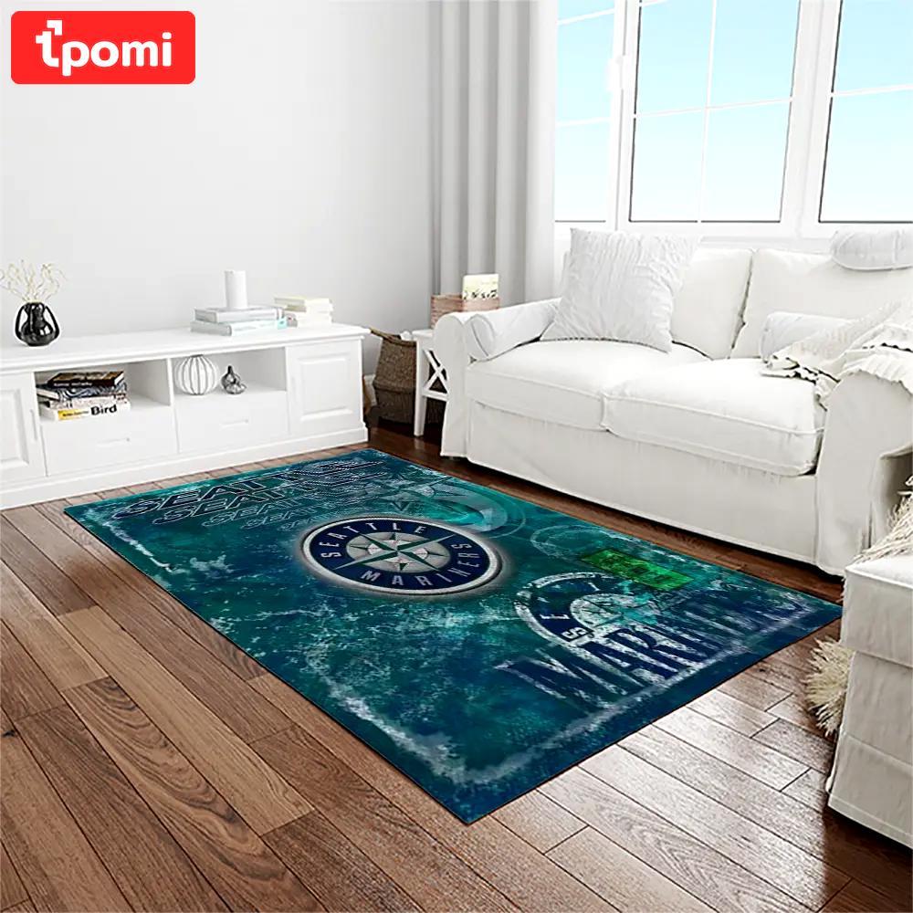 Mlb seattle mariners baseball team logo rectangle area rug sm78 Rectangle Rug
