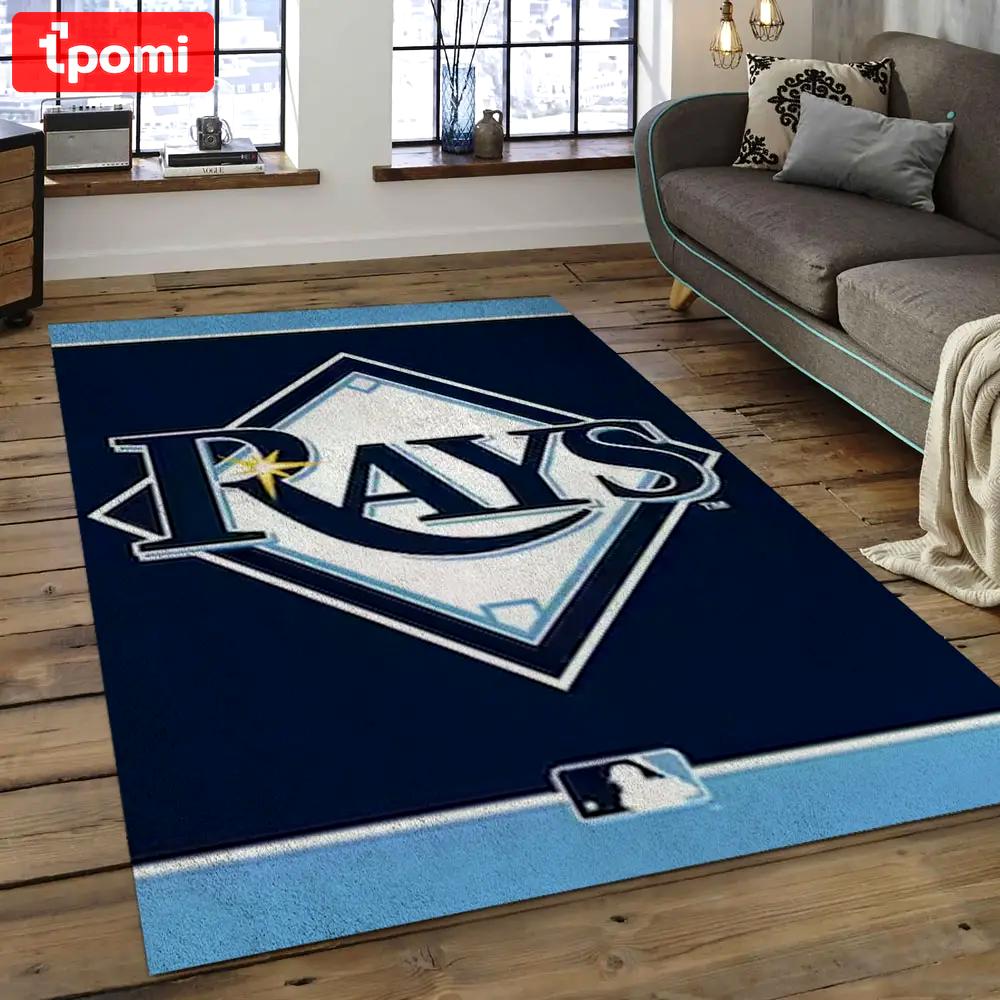 Mlb tampa bay rays baseball team logo rectangle area tbr05 Rectangle Rug