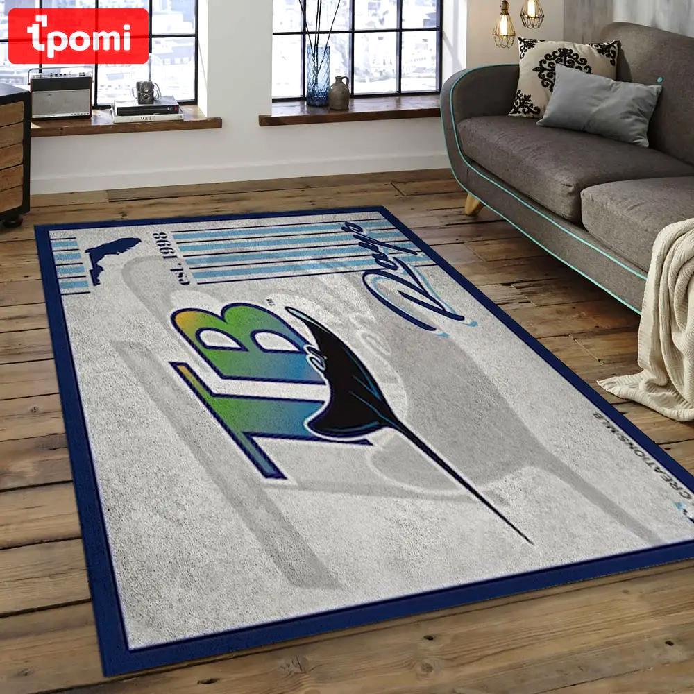 Mlb tampa bay rays baseball team logo rectangle area tbr09 Rectangle Rug