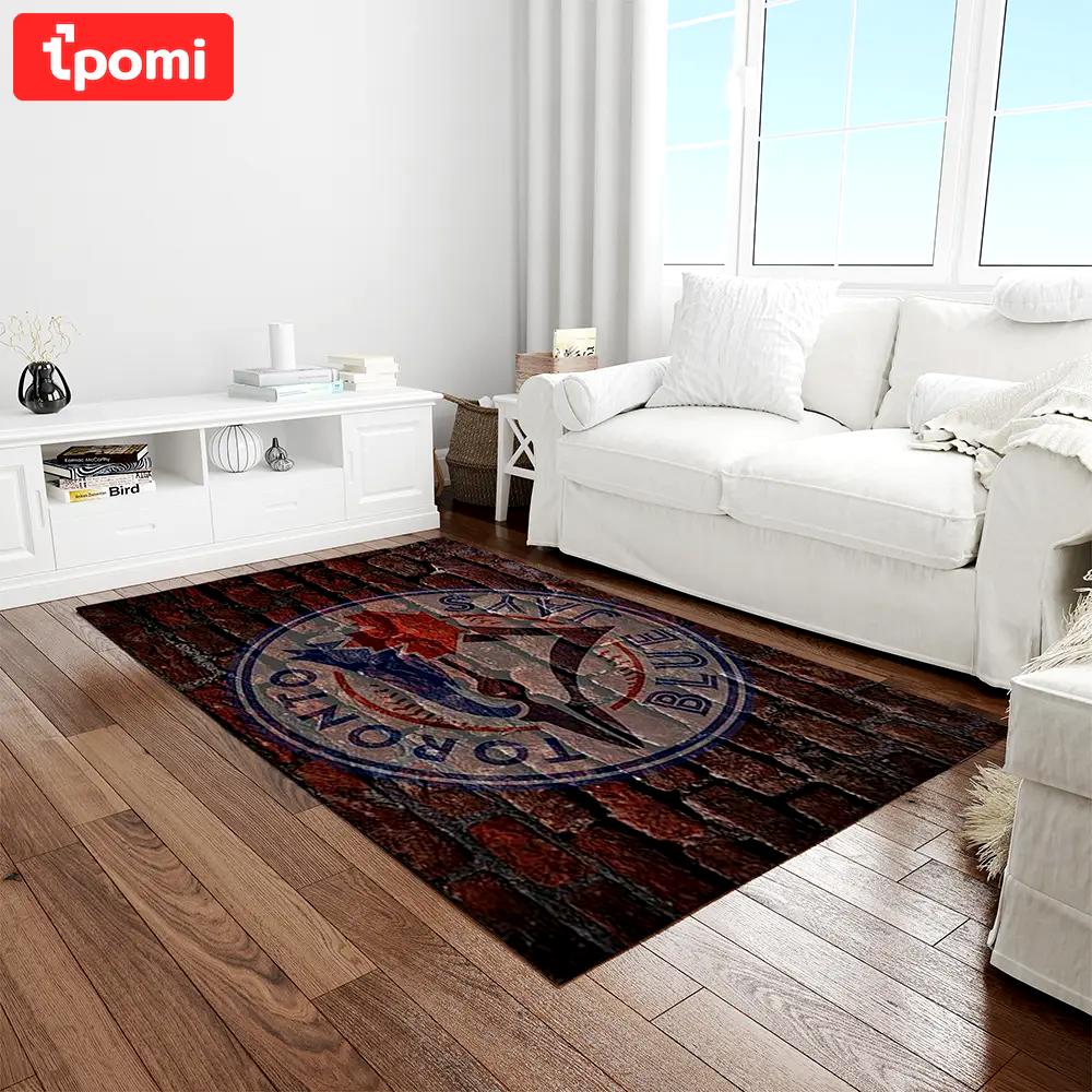 Mlb toronto blue jays baseball team logo rectangle area rug tbj50 Rectangle Rug