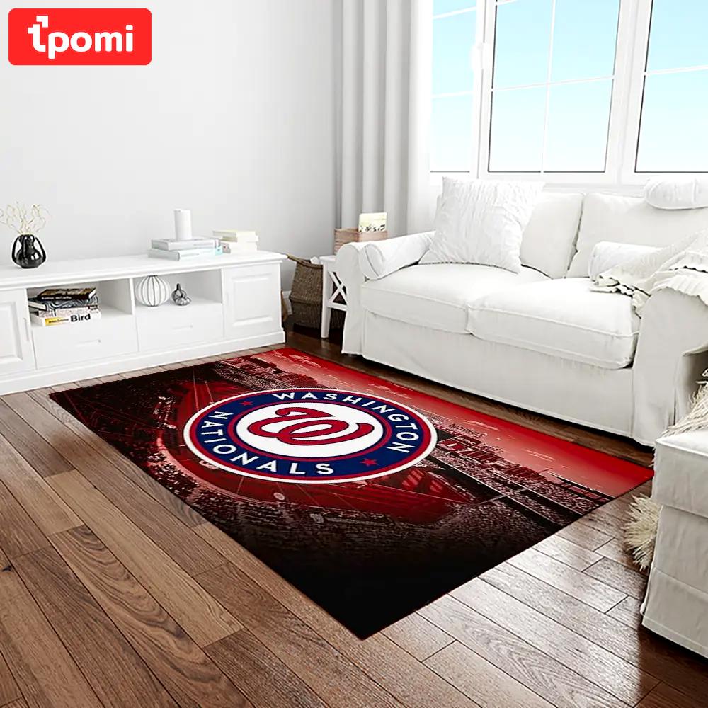 Mlb washington nationals baseball team logo rectangle area rug wn18 Rectangle Rug