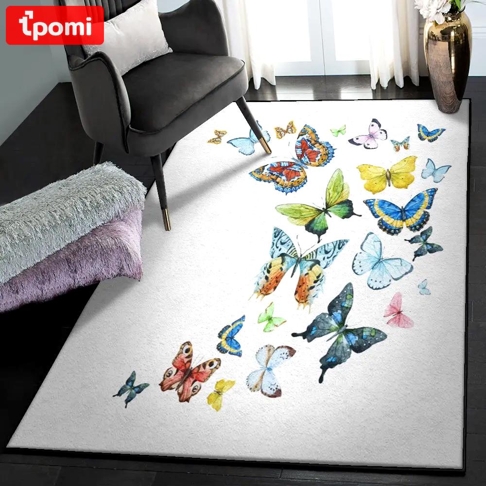 Monarch area rugs for living room, butterfly rug Rectangle Rug