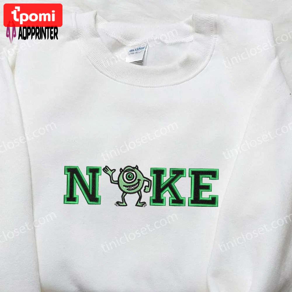 Monsters inc mike wazowski x nike embroidered shirt sweatshirt & hoodie: disney inspired apparel Embroidered Shirt