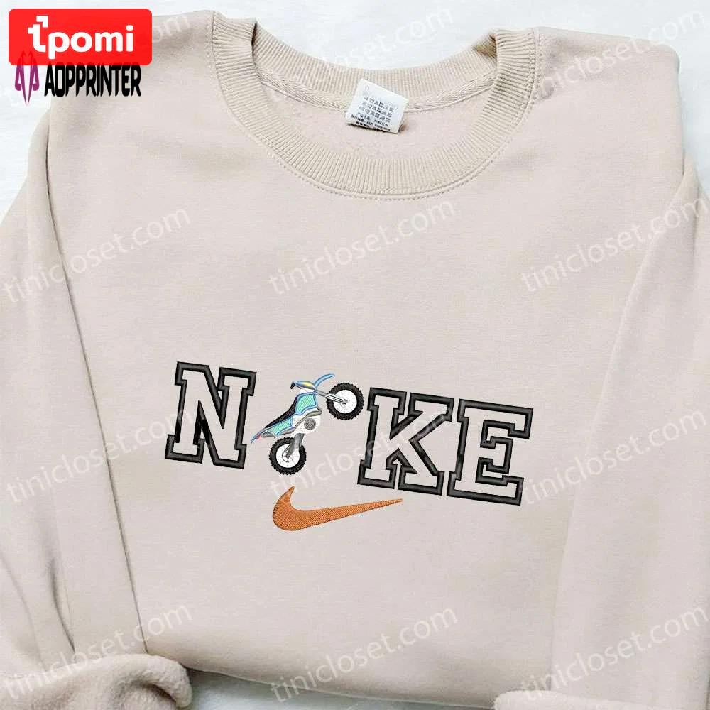 Motorcycle x nike embroidered shirt: best family gift ideas nike inspired t-shirt Embroidered Shirt