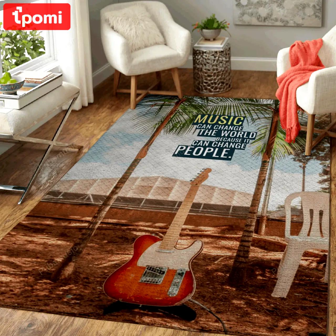 Music can change the world colorful motivation art for fans area rug living room carpet rug regtangle carpet floor decor home decor Rectangle Rug