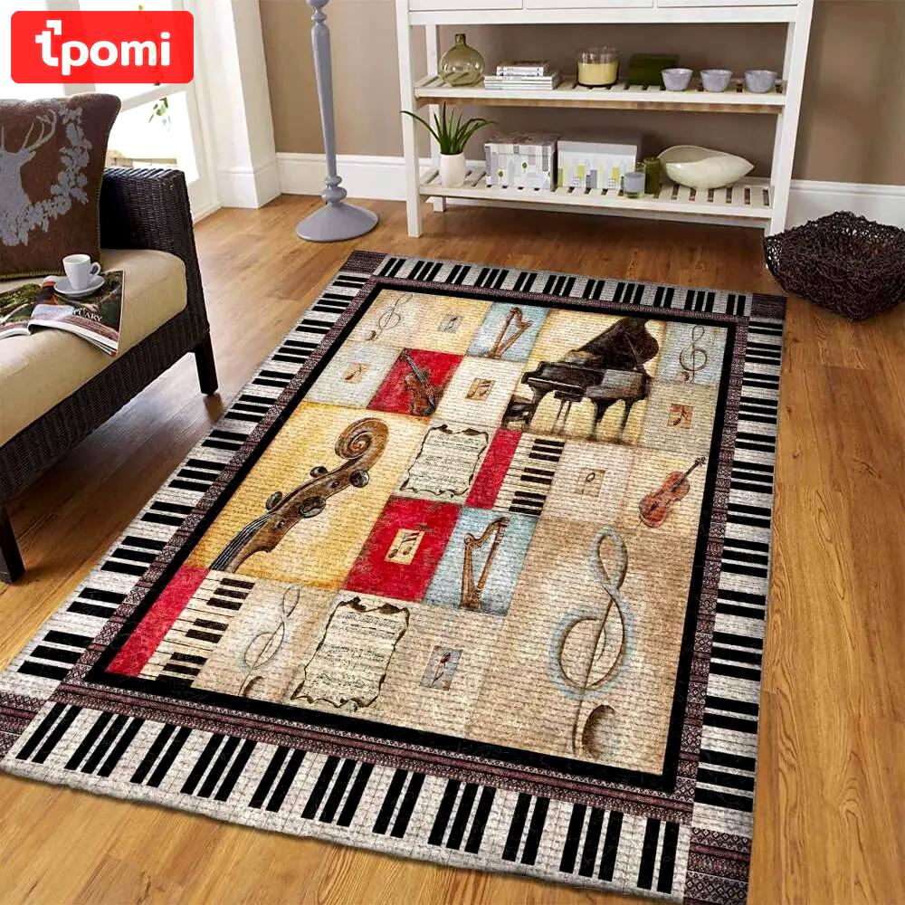 Music rug rcdd81f10674 area rug living room carpet rug regtangle carpet floor decor home decor Rectangle Rug