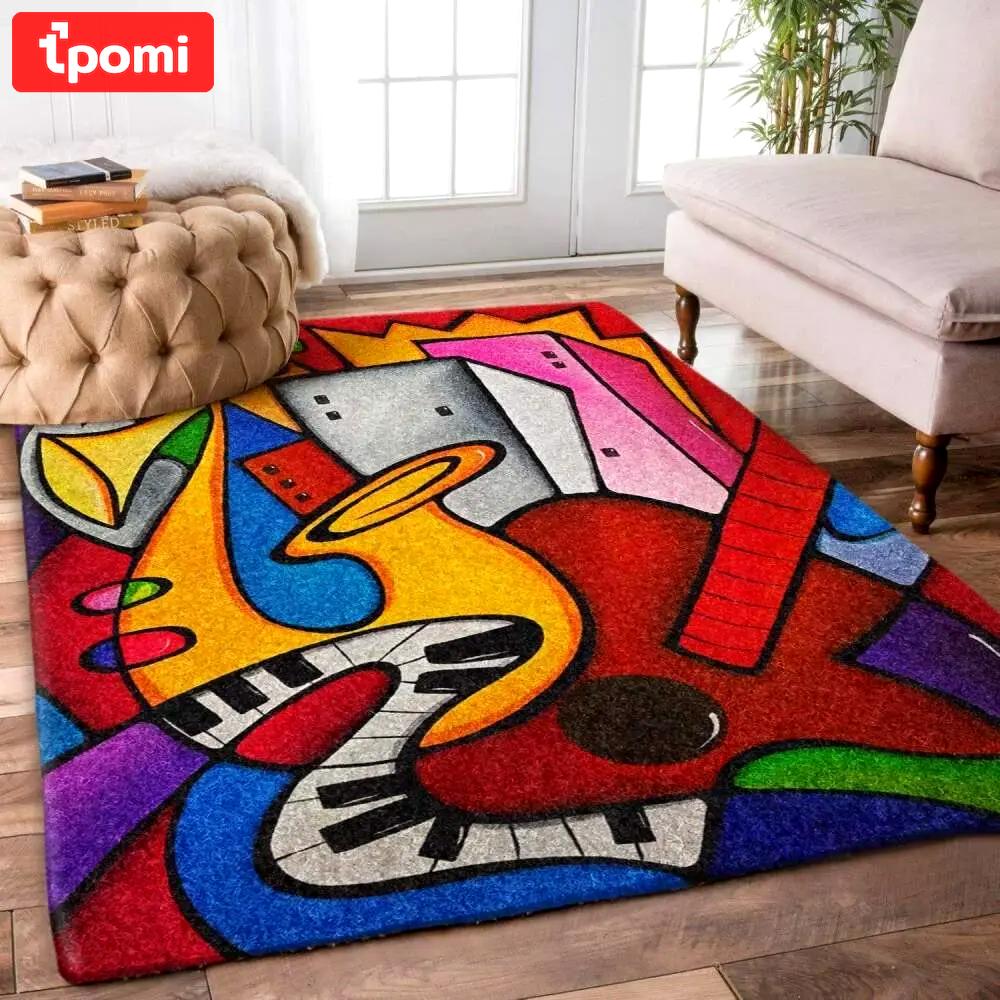 Music rug rcdd81f24434 area rug living room carpet rug regtangle carpet floor decor home decor Rectangle Rug