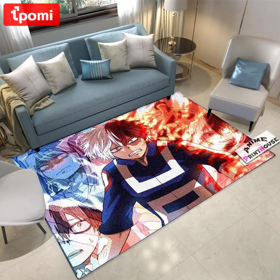 My hero academia todoroki shoto area rugs anime living room carpet home rug regtangle carpet floor decor home decor Rectangle Rug