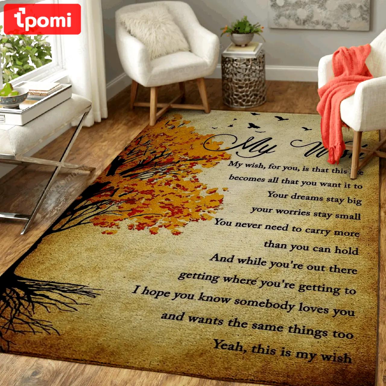 My wish i love music art for fans area rug living room carpet rug regtangle carpet floor decor home decor Rectangle Rug