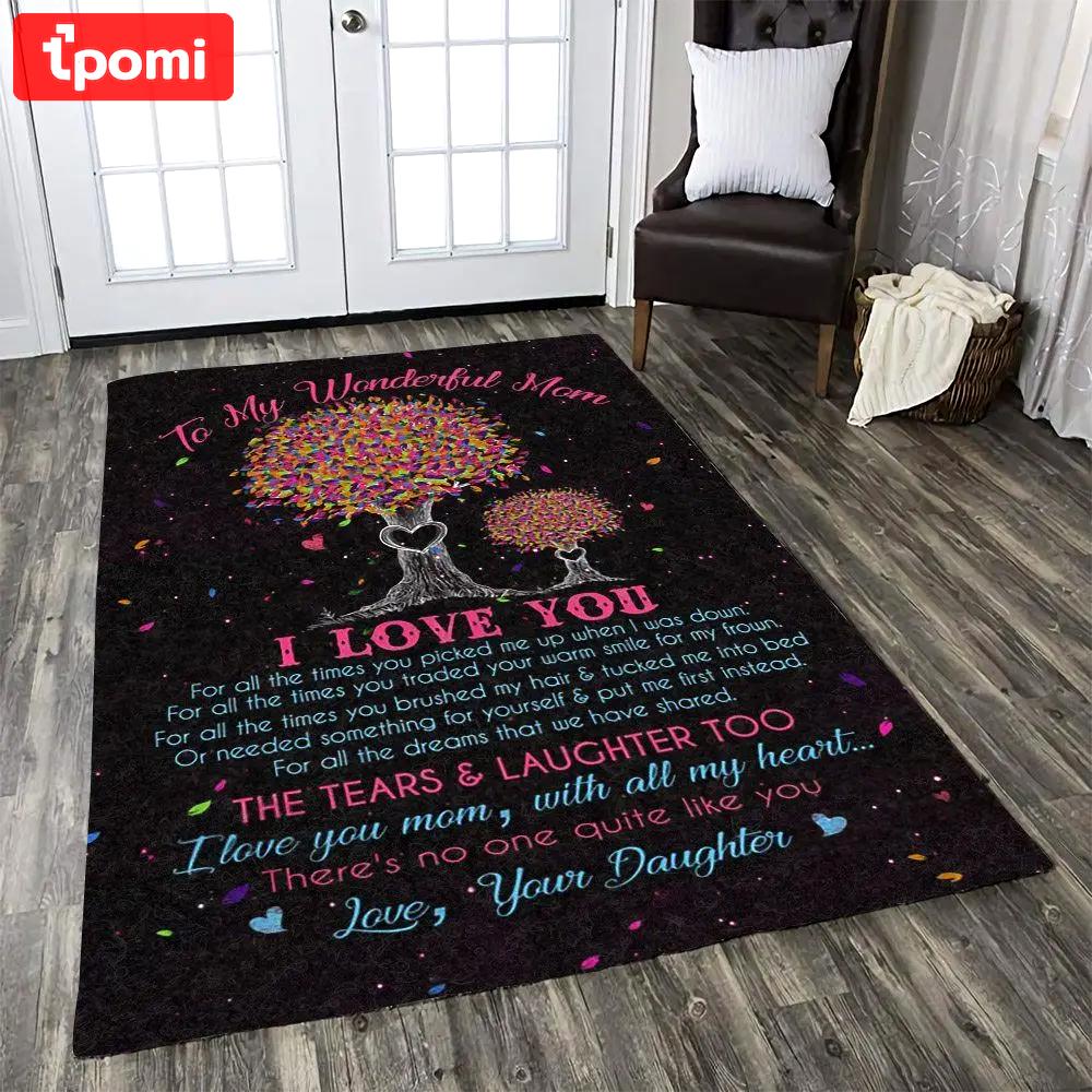 My wonderful mom i love you with all my heart dhckl1810at rug living room rug home decor Rectangle Rug