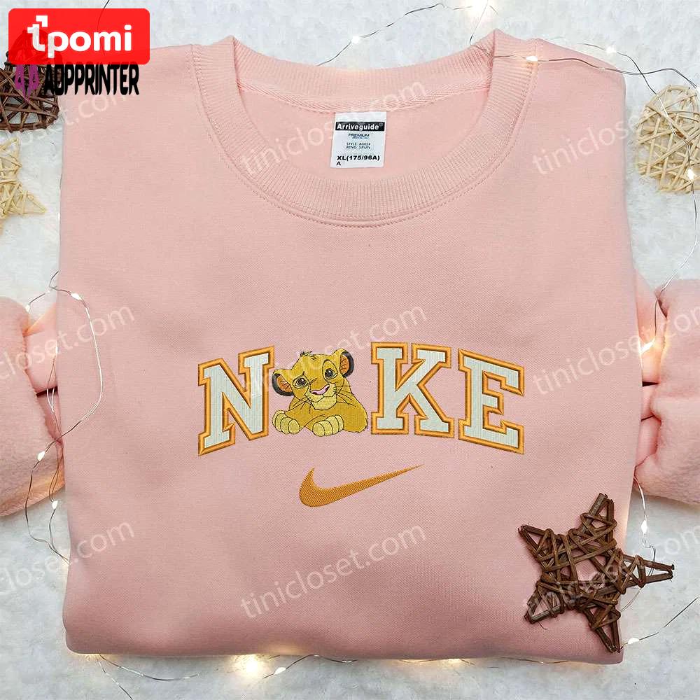 Nala simba x nike embroidered shirt: the lion king disney inspired nike shirt Embroidered Shirt