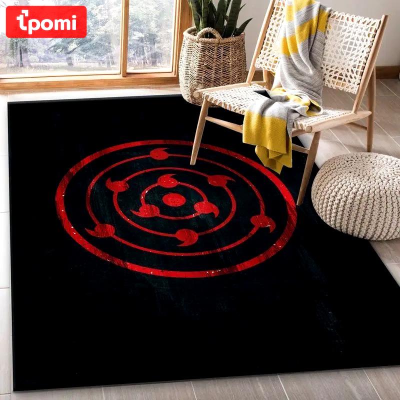 Naruto uchiha mangekyou sharingan 1 area rug living room and bed room rug rug regtangle carpet floor decor home decor Rectangle Rug