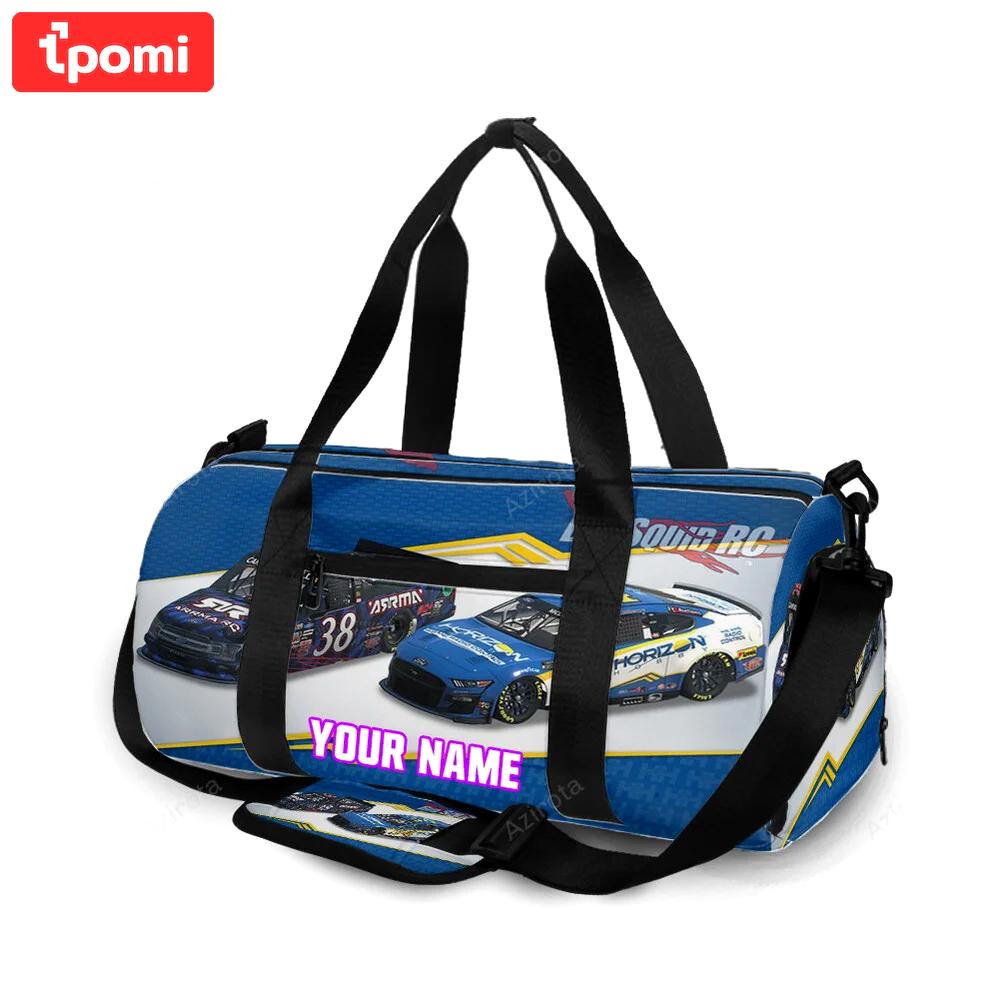 Nascar front row motor sports cars2 personalized name travel bag gym bag 577 Travel Bag