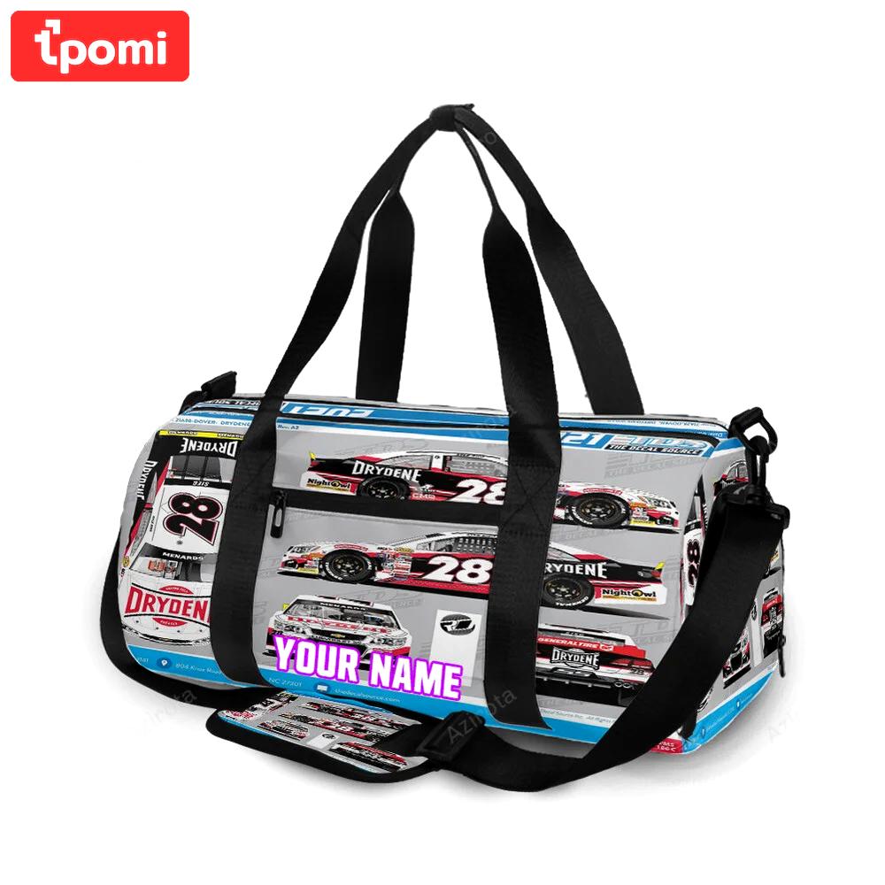 Nascar jd motorsport w gary keller car3 personalized name travel bag gym bag 1022 Travel Bag