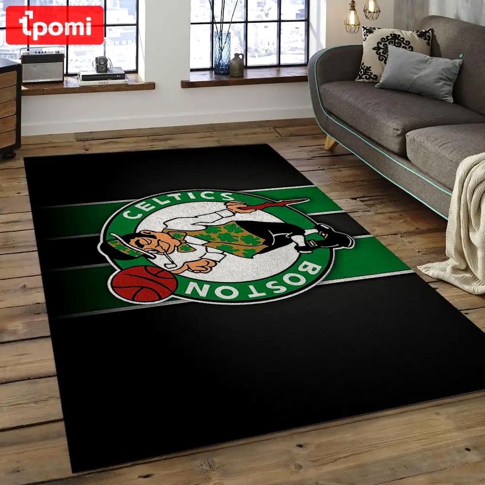 Nba boston celtics basketball legend team logo rectangle area bc05 Rectangle Rug