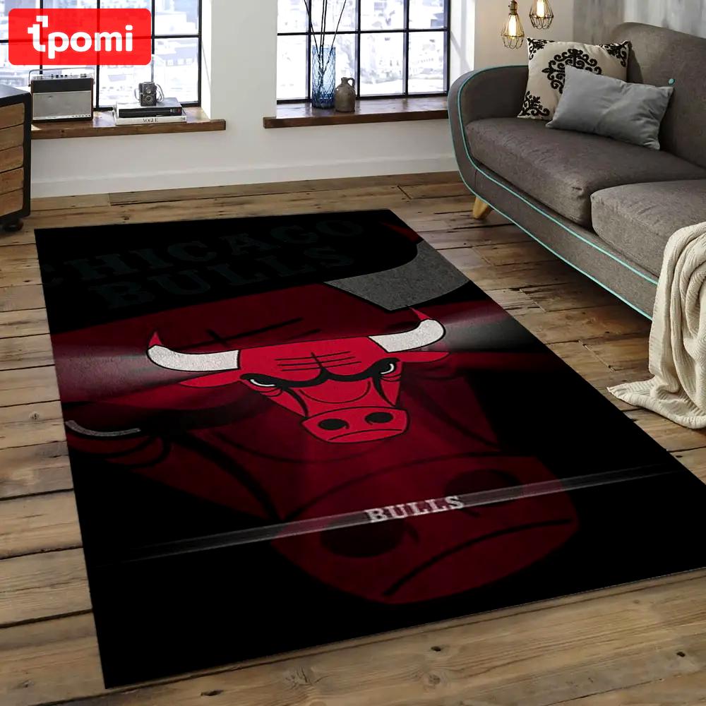 Nba chicago bulls basketball legend team logo rectangle area cb14 Rectangle Rug
